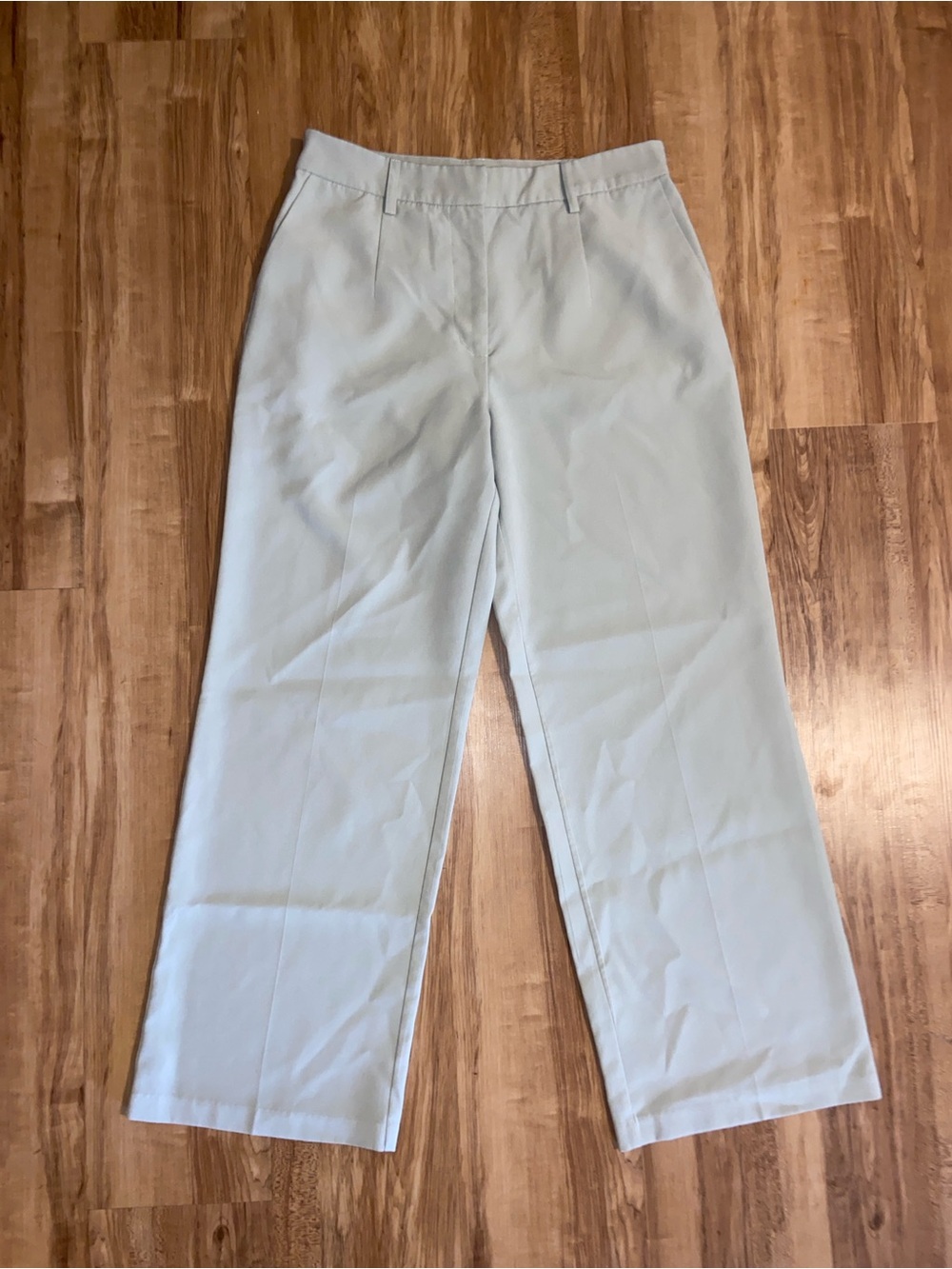 Avec Les Filles Light Blue Wide Leg Pleated Trousers High Rise Size 10 EUC